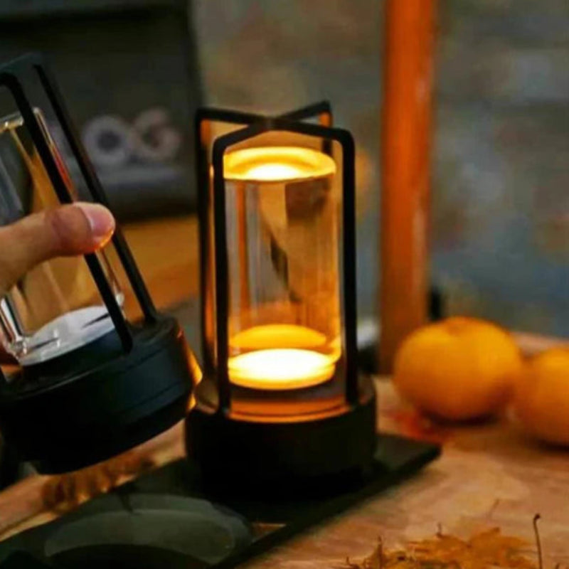 Lampe de Table Rétro Rechargeable Sans Fil en Aluminium et Fer – Éclairage Doux et Chaleureux, Design Vintage 0